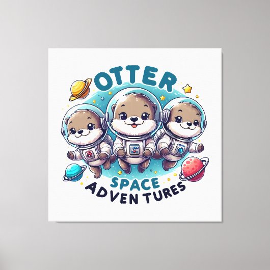 Otter Space Avonturen Canvas Afdruk (Voorkant)