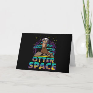 Otter Space Cute Funny Otter Lover Pun Gift Kaart
