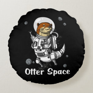 Otter Space Funny Astronaut Animal Rond Kussen
