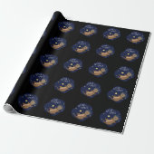 Otter Space Funny Astronaut Otter Pun Dark BG Cadeaupapier (Uitgerold)