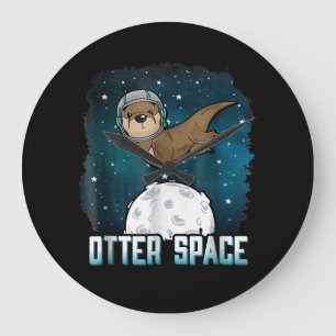Otter Space  Funny Otter Space Animal Grote Klok