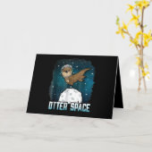 Otter Space| Funny Otter Space Animal Kaart (Gele Bloem)
