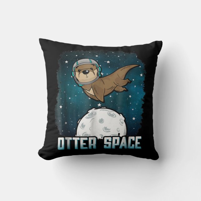 Otter Space| Funny Otter Space Animal Kussen (Voorkant)