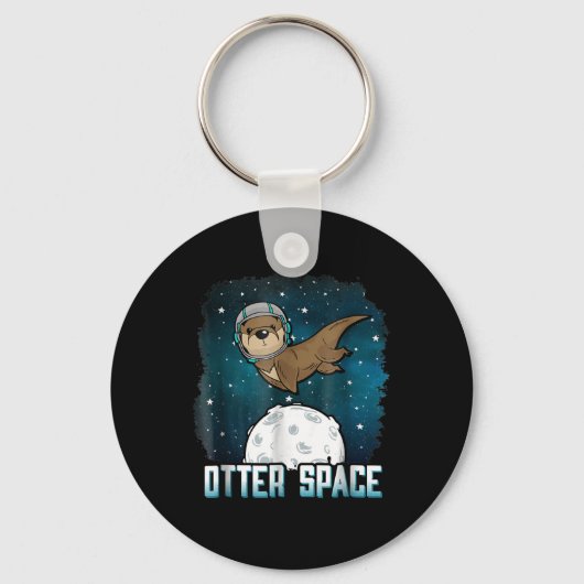 Otter Space| Funny Otter Space Animal Sleutelhanger (Voorkant)