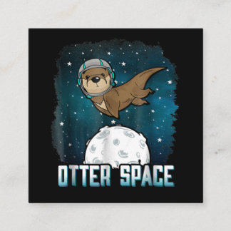 Otter Space| Funny Otter Space Animal Vierkante Visitekaartje