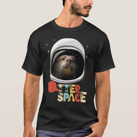 Otter Space Outer Space Astronaut Helmet Planets T-shirt (Voorkant)