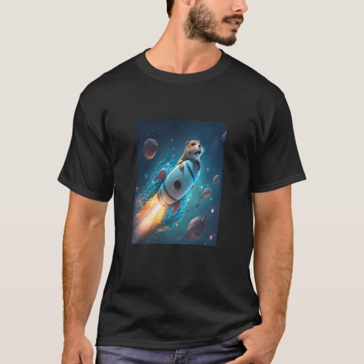 Otter Space Puns Space Otter Riding a Rocket 2 T-shirt (Voorkant)