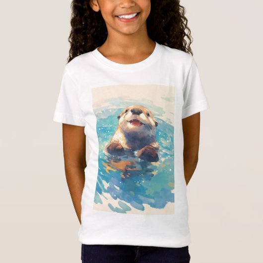 otter spat door de zon t-shirt (Voorkant)