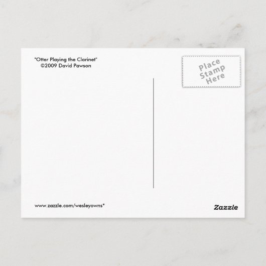 Otter Speel het Clarinet Briefkaart (Achterkant)