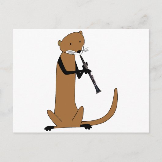 Otter Speel het Clarinet Briefkaart (Voorkant)