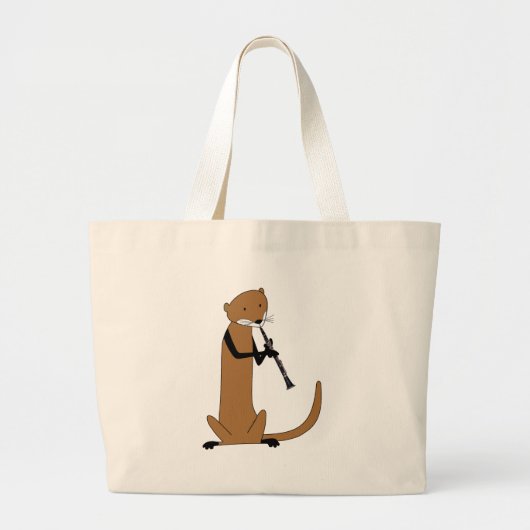 Otter Speel het Clarinet Grote Tote Bag (Voorkant)