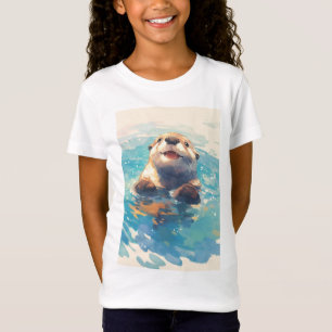Otter spetterend door zonneschijn t-shirt