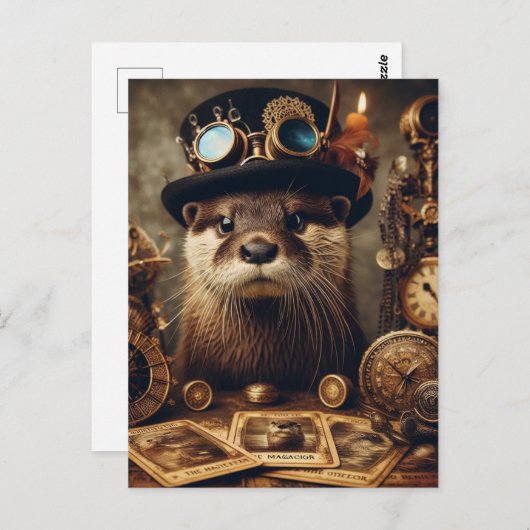 Otter Steampunk Tarot Kaart Reader (Voorkant / Achterkant)