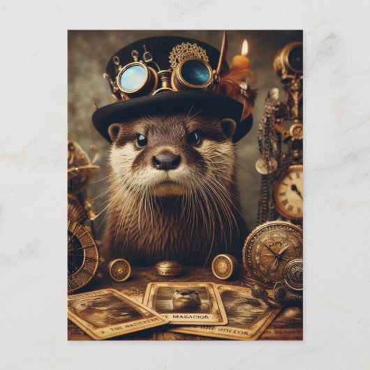 Otter Steampunk Tarot Kaart Reader (Voorkant)