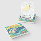 Otter Stenen Onderzetter (Zijkant)