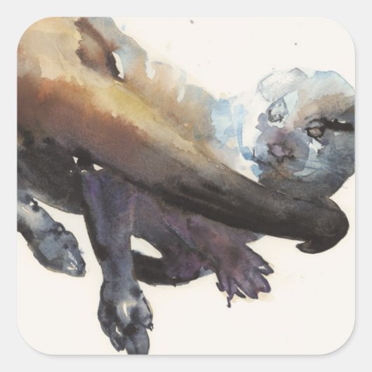 Otter Study I - Talisker Vierkante Sticker (Voorkant)
