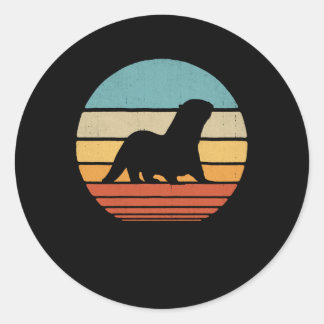 Otter Style 60s 70s Mannen Ronde Sticker