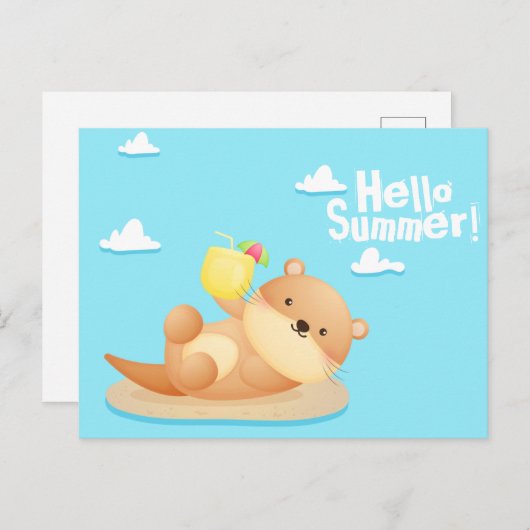 Otter Summer Briefkaart (Voorkant / Achterkant)