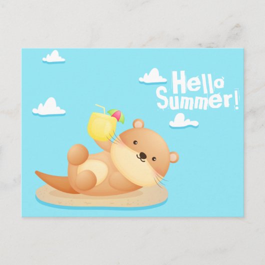 Otter Summer Briefkaart (Voorkant)