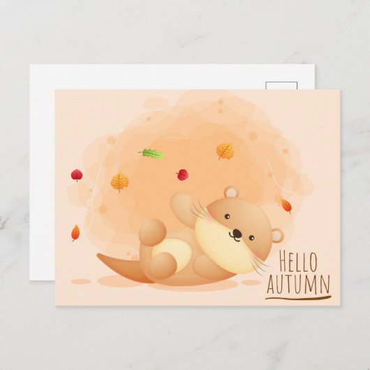 Otter Summer Briefkaart (Voorkant / Achterkant)