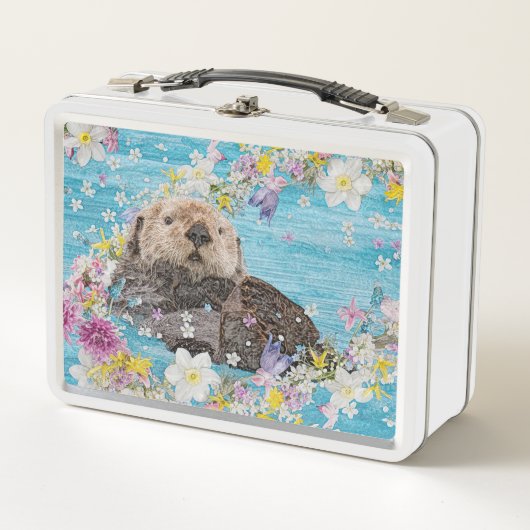 Otter Swimming in Flowers (Voorkant)