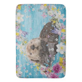 Otter Swimming in Flowers Badmat (Voorkant Verticaal)