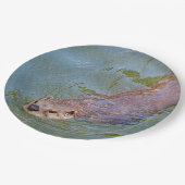 Otter Swimming Wildlife Foto Papieren Bordje (Gekanteld)