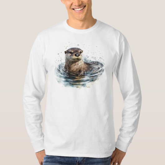Otter T-shirt met lange mouwen (Voorkant)