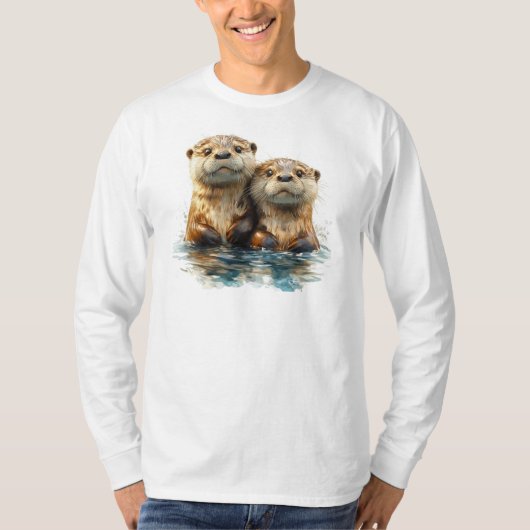 Otter T-shirt met lange mouwen (Voorkant)