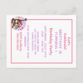 Otter thema meisjes verjaardagsfeestje briefkaart (Achterkant)