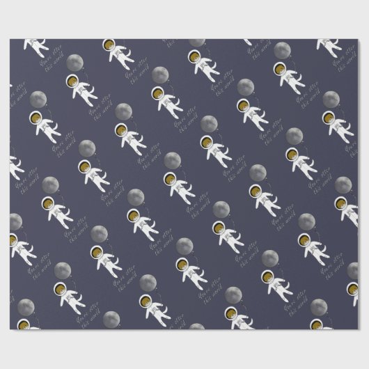 "Otter This World" Cute otter spaceman Cadeaupapier (Vlak)