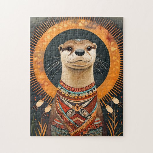 Otter Totem – Speelse Deco Geest Legpuzzel (Verticaal)
