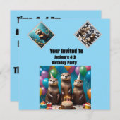 Otter Triplets Verjaardagsfeest, Verjaardagsuitnod Kaart (Voorkant / Achterkant)