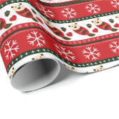 Otter Ugly Christmas Sweater Pattern Cadeaupapier (Rol Hoek)