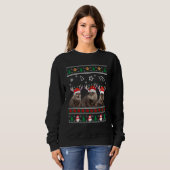 Otter Ugly Sweater Christmas Animals Lights Xmas (Voorkant volledig)