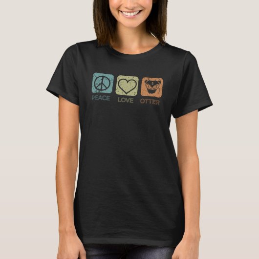 Otter Vrede Liefde Positief Bericht Zee Otter Mari T-shirt (Voorkant)