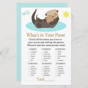 Otter Wat zit er in je baby shower met handtas