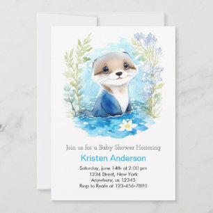 Otter Waterverf Wonderland Boy Baby shower Kaart