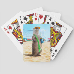 Otter Wearing Mankini Pokerkaarten
