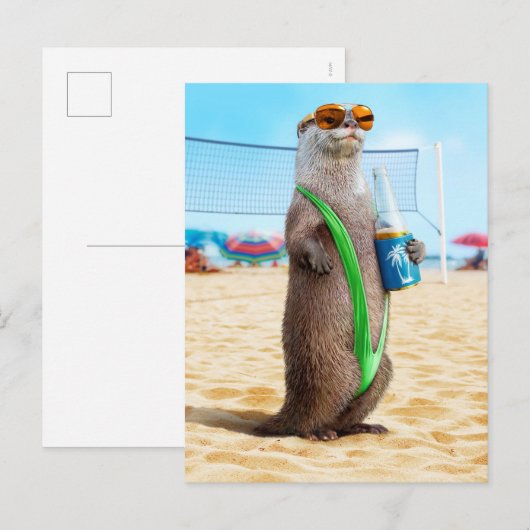 Otter Wearing Mankini Uitnodiging Briefkaart (Voorkant / Achterkant)
