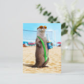 Otter Wearing Mankini Uitnodiging Briefkaart (Staand voorkant)