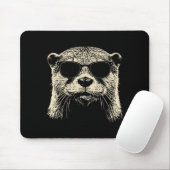 Otter Wearing Sungles Graphic Otter Shirt Men Wome Muismat (Met muis)