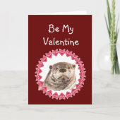 Otter weet dat ik van je hou Cute Otter Valentijn Feestdagen Kaart (Voorkant)