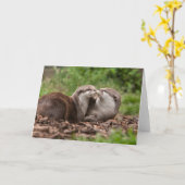 Otter-Wenskaart Kaart (Gele Bloem)