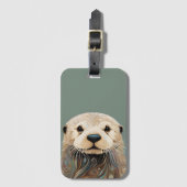otter wildlife bagagelabel (Voorkant (verticaal))