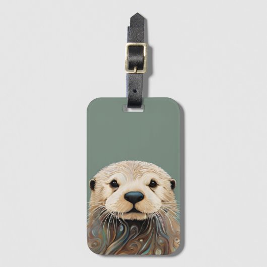 otter wildlife bagagelabel (Voorkant (verticaal))