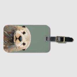 otter wildlife bagagelabel