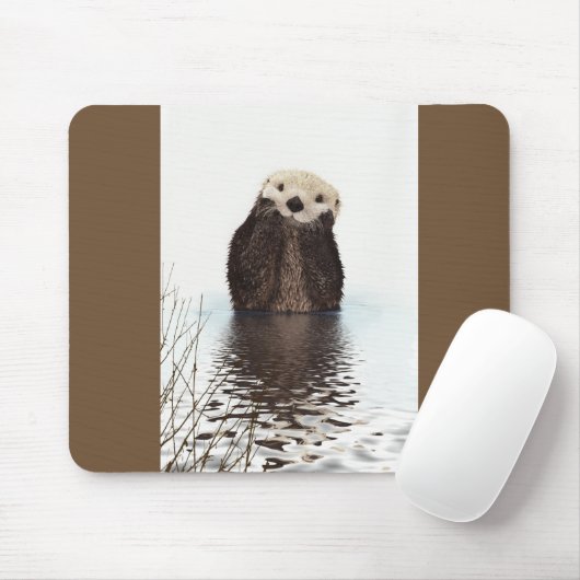 Otter Wildlife Image Muismat (Met muis)