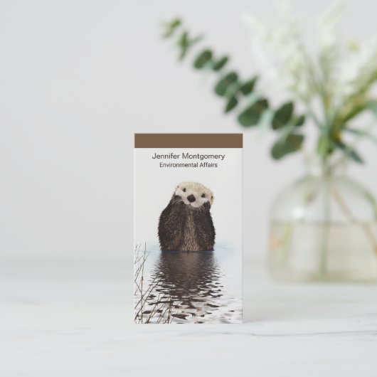 Otter Wildlife Image Visitekaartje (Staand voorkant)