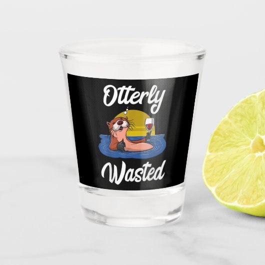 Otter Wine Drink partij Funny Gift Shot Glas (Voorkant)